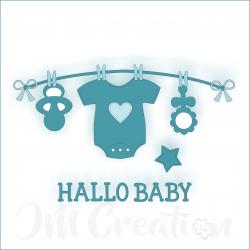 Stanzschablone - Babybody an Leine